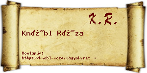 Knöbl Róza névjegykártya